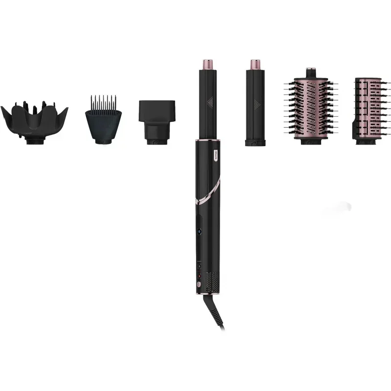 QWShark HD440BK Система сушки и укладки на воздухе FlexStyle с 6-компонентным комплектом аксессуаров для бигуди с автоматической оберткой, диффузором для дефинирования стержней