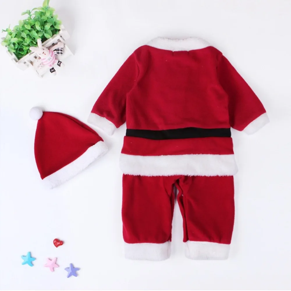 2024 New Year Christmas Clothes Red Soft Cosplay Costume Santa Claus Xmas Suit Toddler Girl Dress Set Infant Winter Outwear