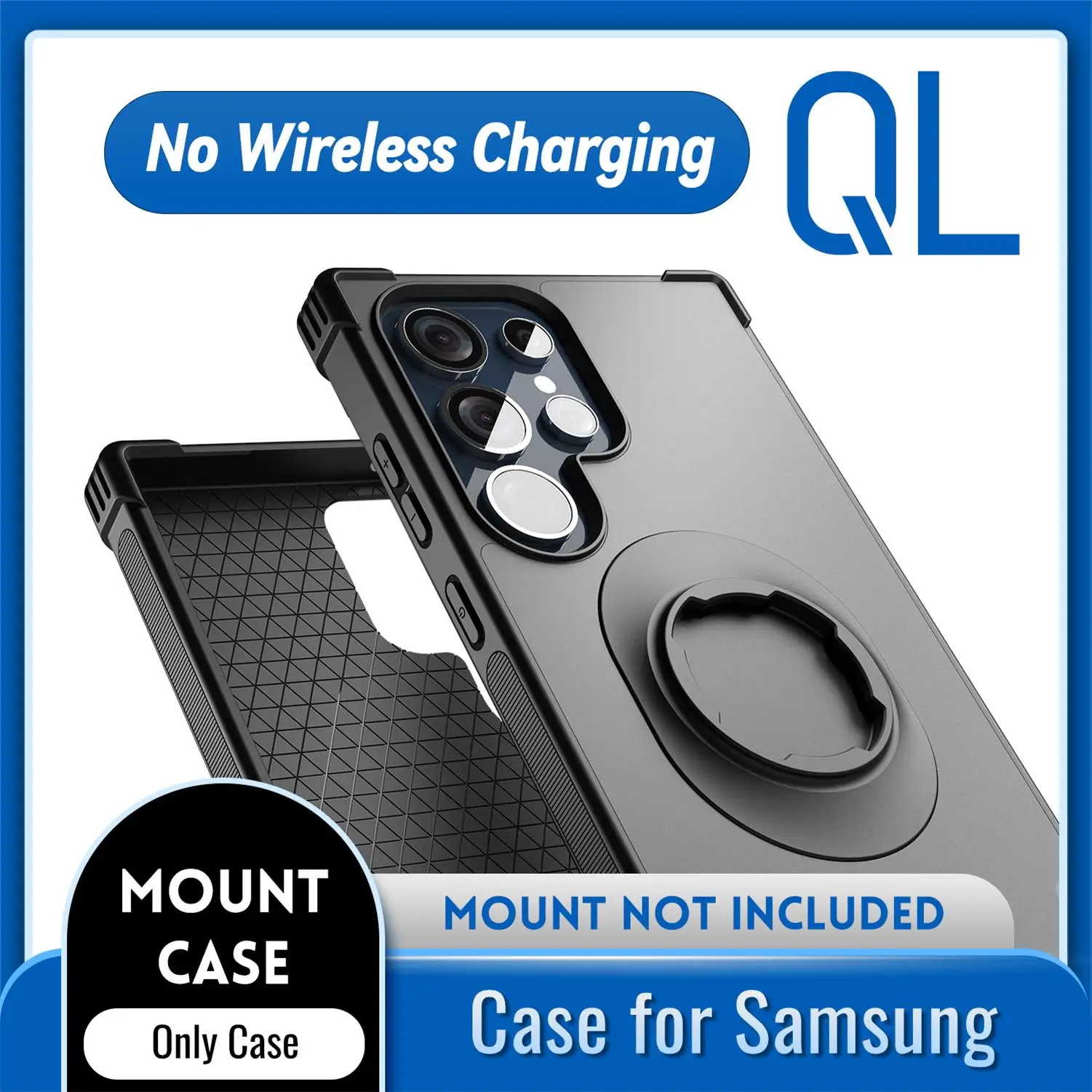 Stootvaste hoes voor Samsung Galaxy S24/S25/S26 U/Plus/Ultra, geschikt voor motorfiets-/fiets-/autohouder met vergrendelbaar ontwerp