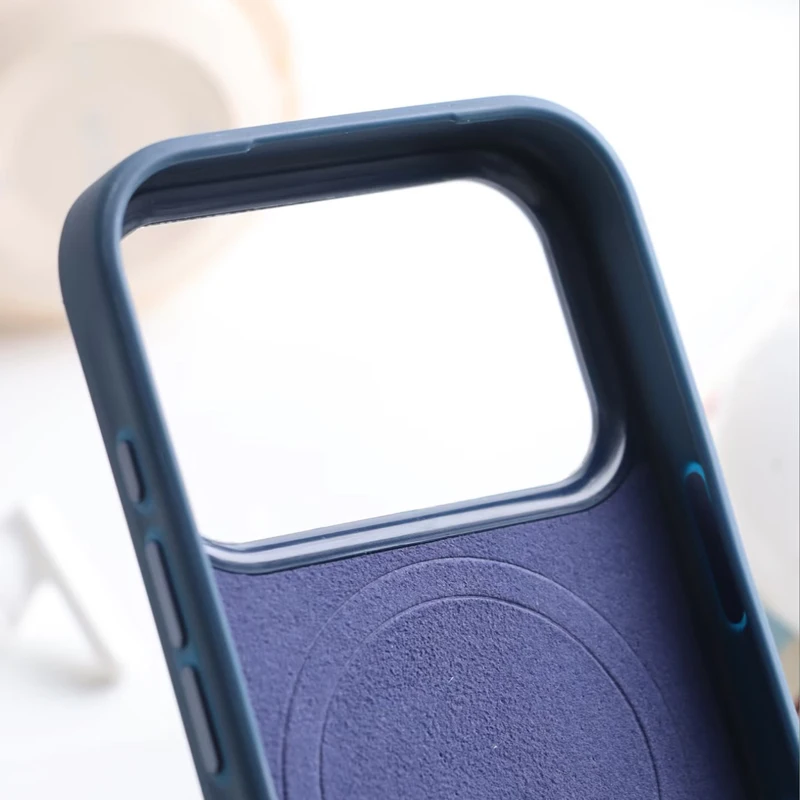 Luksusowe, technologiczne etui z płótna z magnetycznym zamknięciem do iPhone 18 Pro, 17 Pro, 16, 15, 17 Pro Max, kompatybilne z MagSafe, oryginalne, bezprzewodowe ładowanie, matowe. — zdjęcie produktu 3