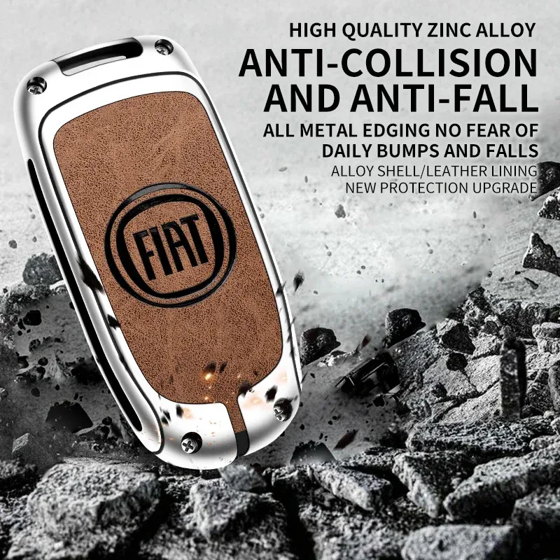 

For Zinc Alloy Car Smart Remote Key Full Cover Case Holder Shell Protector Fiat Freemont 2018 500X 500 500L Keychain Accessories