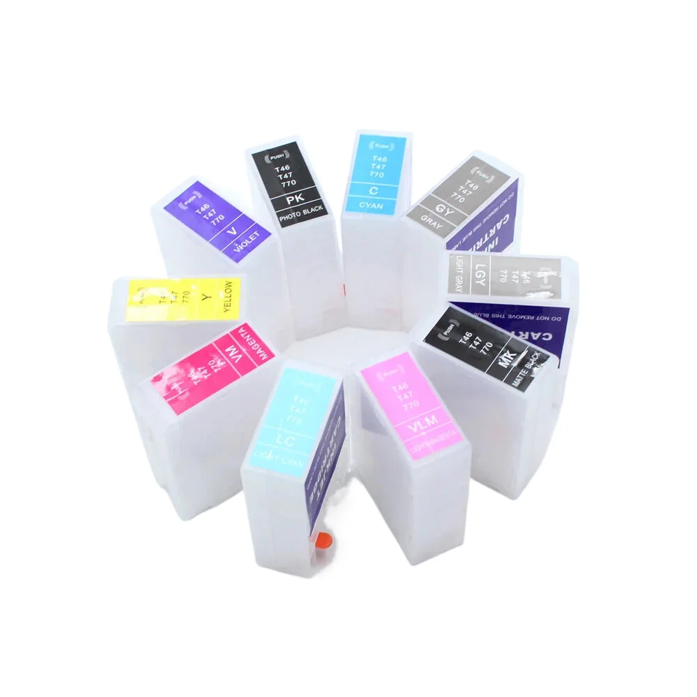 Чернильный картридж T46S T47A, 10 шт., без чипа для EPSON, зеркальная фотография, зеркальная фотография, модель SP908