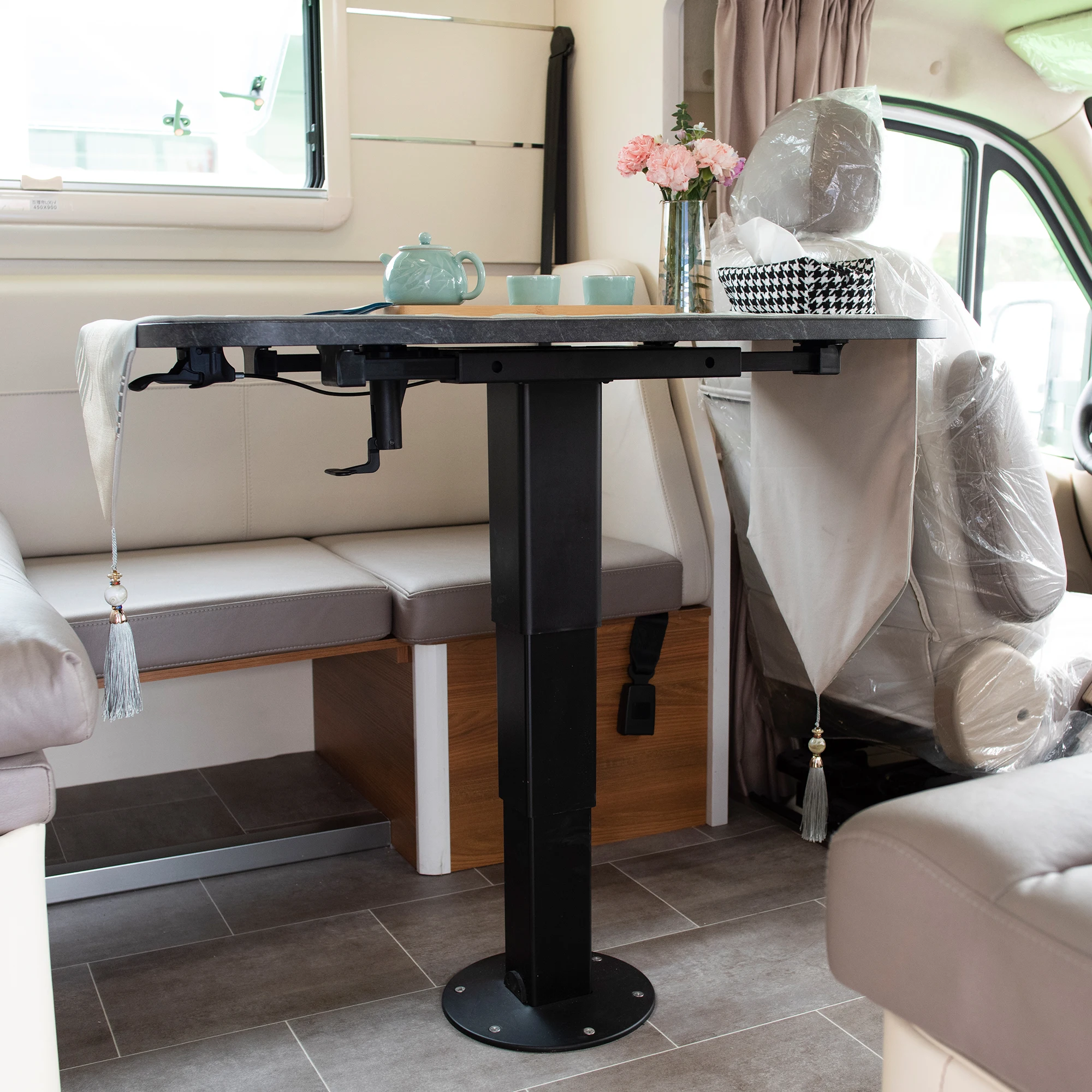 Wareda WGB61001 Adjustable Pneumatic Lift RV Boat Table Pedestal Detachable Powder Coated Aluminum Alloy Lightweight Vehicle