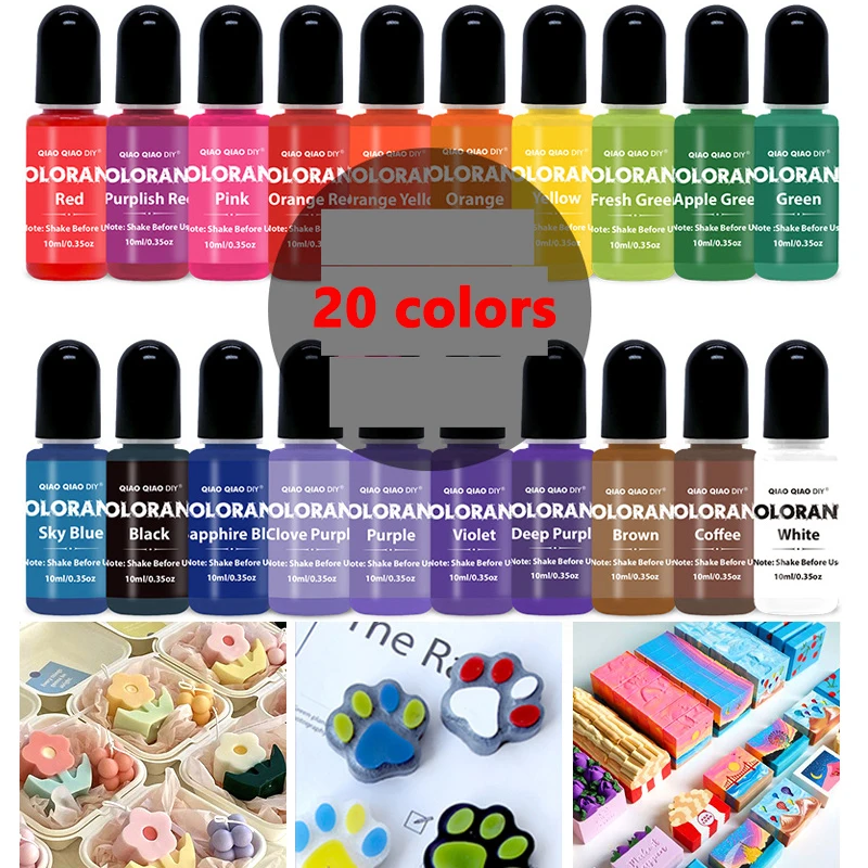 20 Colors Candle Dyes Pigment Aromatherapy Liquid Colorant Pigment DIY Candle Mold Soap Coloring Handmade Crafts Resin Pigment