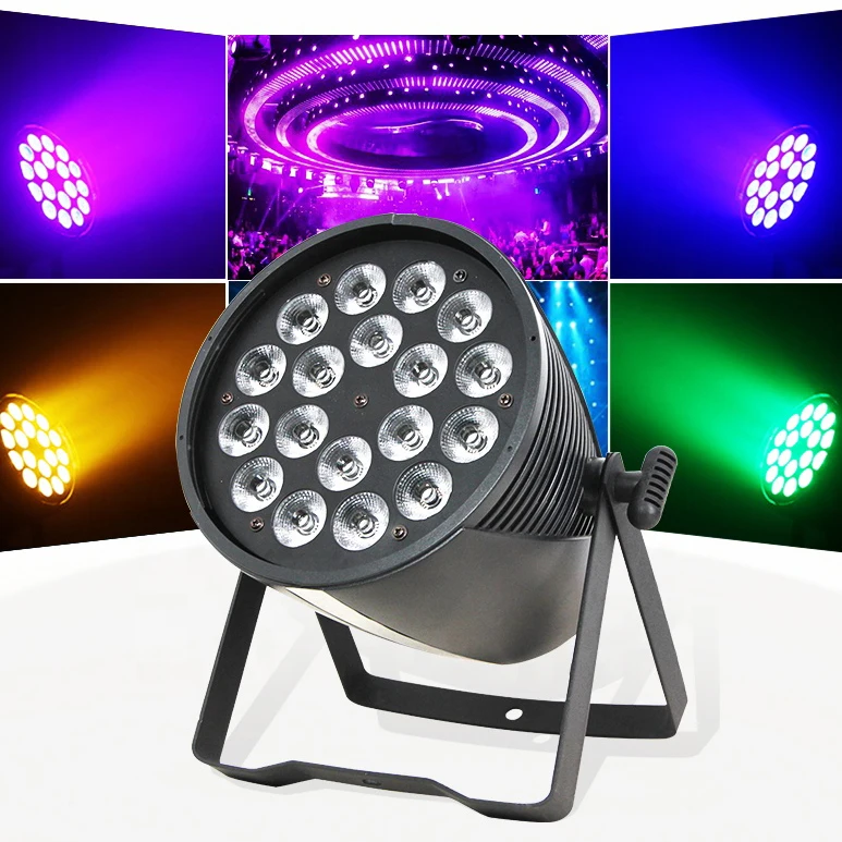 Sunart New Metal Case Led Par Light 18*10W RGBW Full Color 4 in 1 Stage Effect Lights For Party Bars Night Clubs DMX512 Fixture