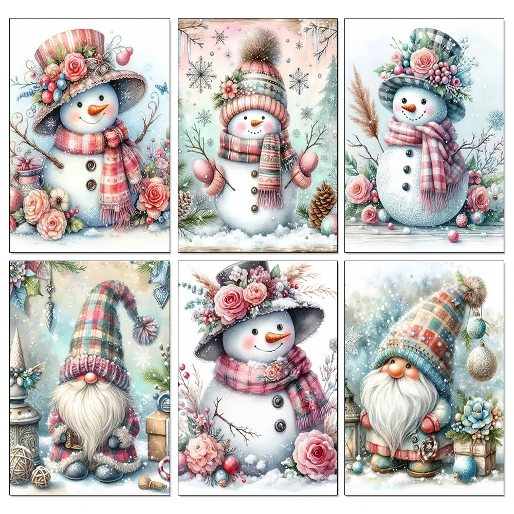 Pintura diamante natal boneco de neve nova coleção 2024 completo diamante mosaico 5d diy kits ponto cruz arte diamante decoração para casa