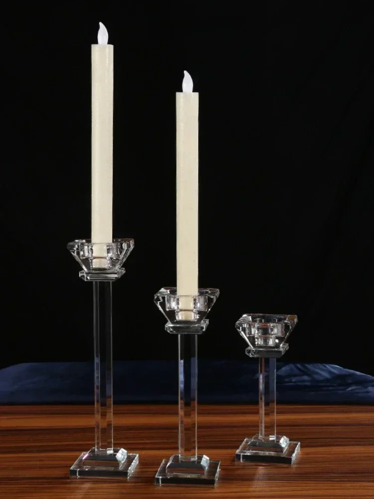 European Style Glass Crystal Single Head High Foot Crystal Candlestick, Popular Handicrafts, Fashion Home, Butter Lamp Holder