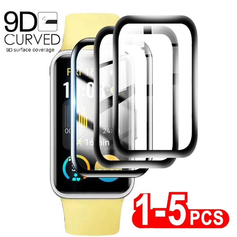 1/5PCS 3D Soft Tempered Glass For Huawei Band 9 8 7 6 Smartwatch Screen Protector Film for Huawei Band 8 Band7 6 Band9 Not Glass