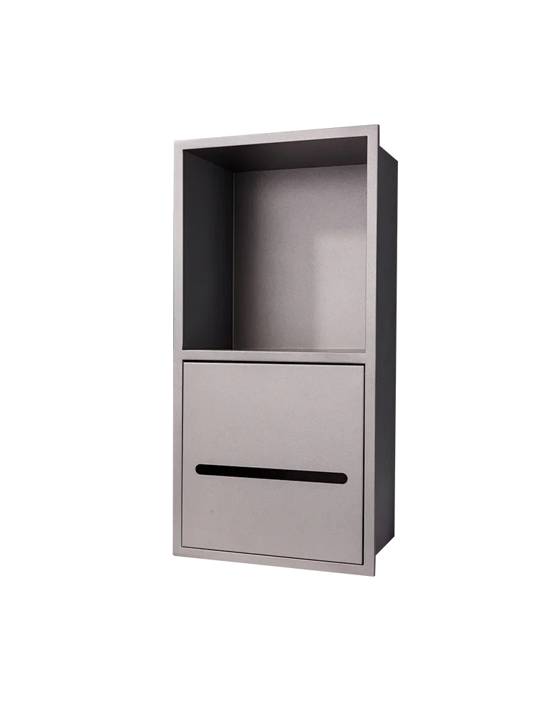 Embedded Stainless Steel Double-Layer Tissue Box Storage Rack Niche Bathroom Storage Cabinet Can Be Customized