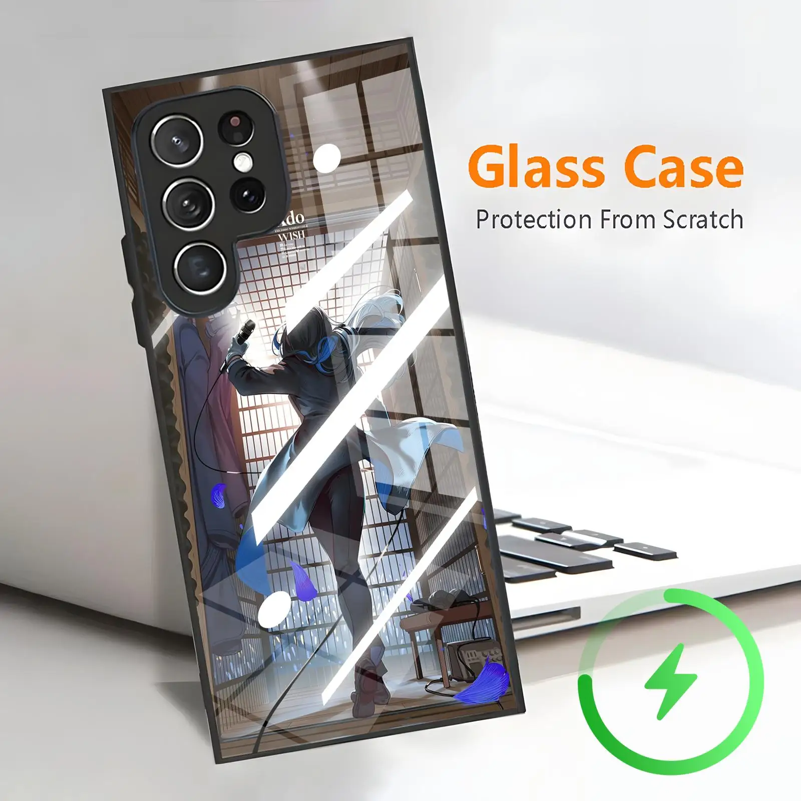 Phone Case For Samsung S26 S25 S24 S23 S22 S21 Plus Ultra Note20 Japanese singer Ado Magnetic Glass Phone Case