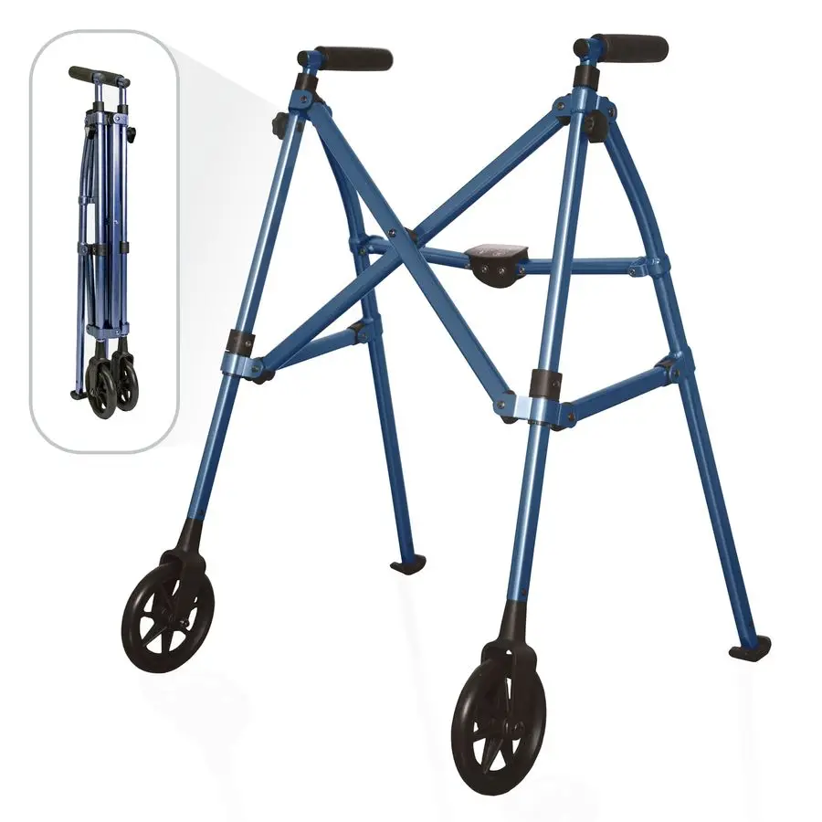 Space Saver Walker, Lightweight Folding Rolling Mobility Aid for Seniors amp Adults, Compact 2Wheel Disability Device with 6inc