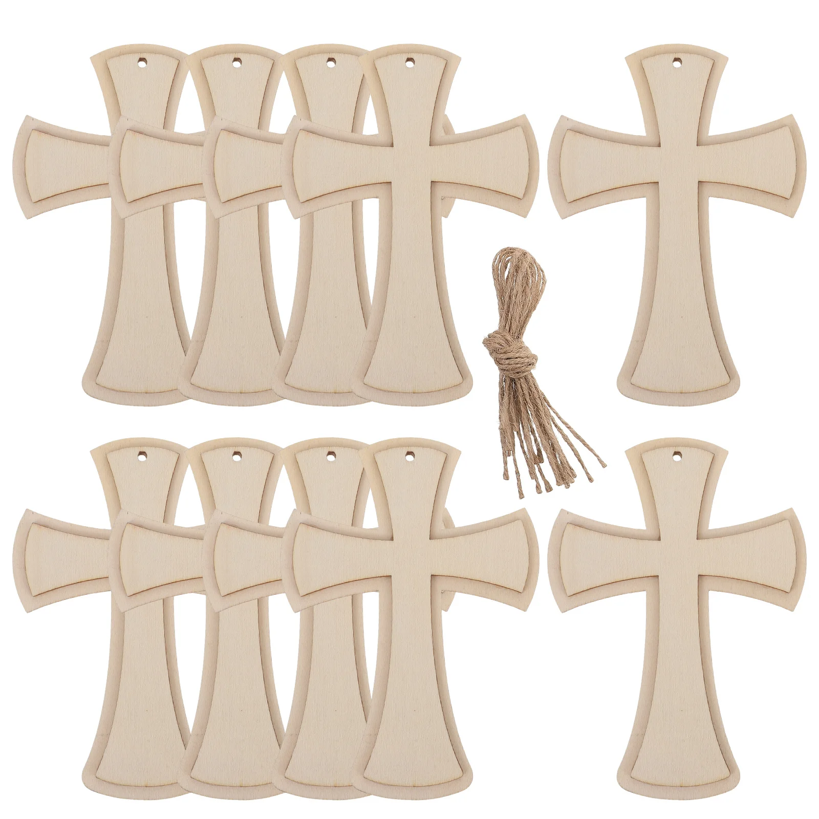 

10Pcs Unfinished Wooden Cross Rustic Decoration for DIY Painting Crafts Hanging Church Home Wall Cross Ornament