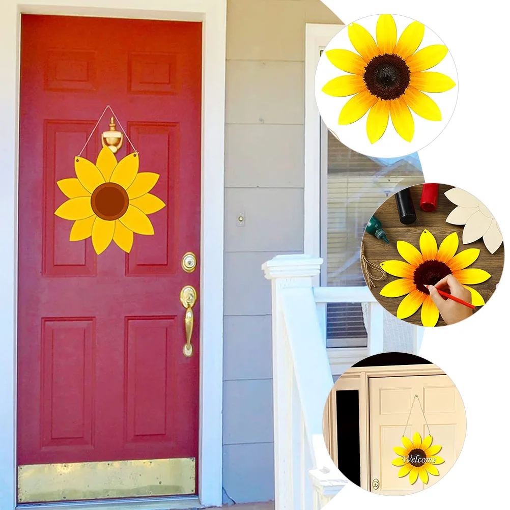 

3pcs Sunflower Wood Slice Decor Unfinished Wooden Cutouts for DIY Craft Home Wall Kids Gift 1-30cm Safe Durability