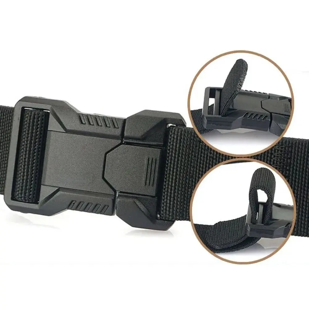 حزام نايلون كاجوال بإبزيم معدني للرجال، حزام جينز مرن يناسب الجميع، حزام خصر قابل للتعديل على الطراز الكوري، ملحقات حزام الخصر #5