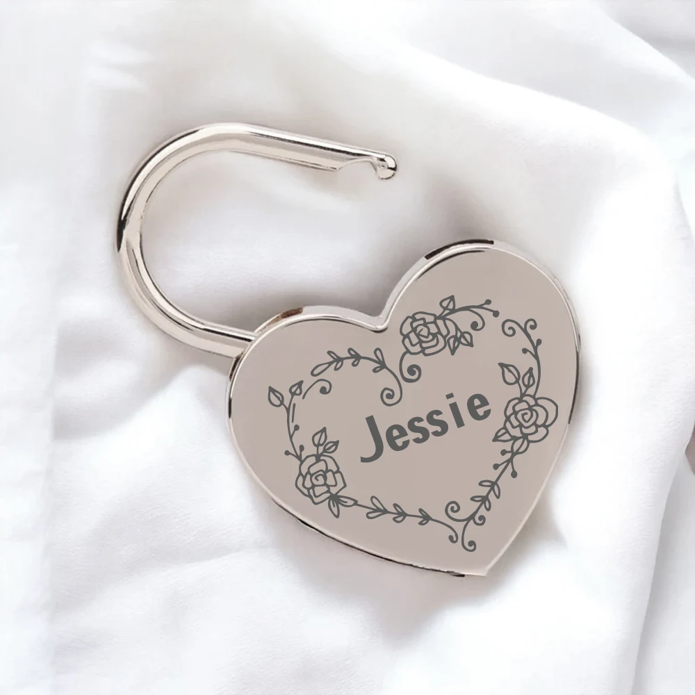 1 قطعة زهرة دائرة ملونة اسم مخصص الحب قفل الرغبات قفل الزفاف مرتبطا أقفال السفر جسر قفل للذكرى السنوية #3