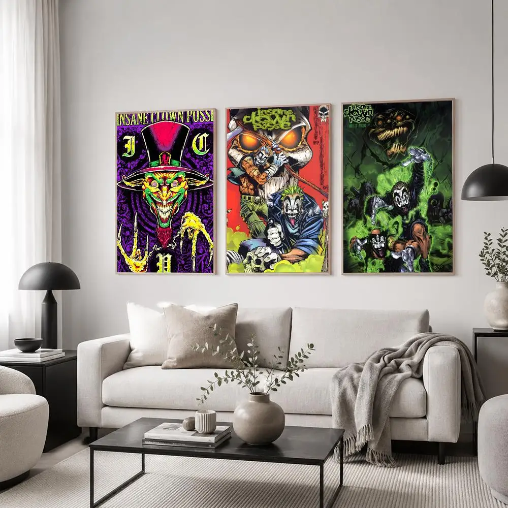 Rap Duo Insane Clown Posse Poster Classic Poster HD Art Sticky Wall Waterproof Home Living Room Bedroom  Aesthetic Decoration