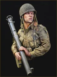1/10 Scale Resin Bust Assembled Model Kit History Military Miniatures US Airborne With M1A1 BAZOOKA Unassembled and Unpainted