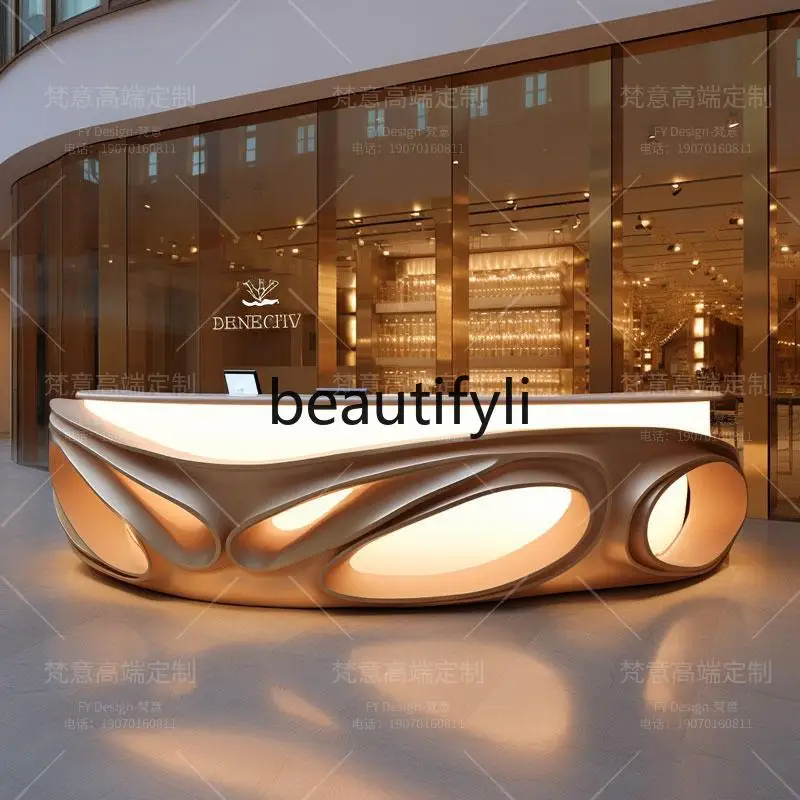 Customized creative FRP special-shaped front desk beauty salon office reception service checkout page