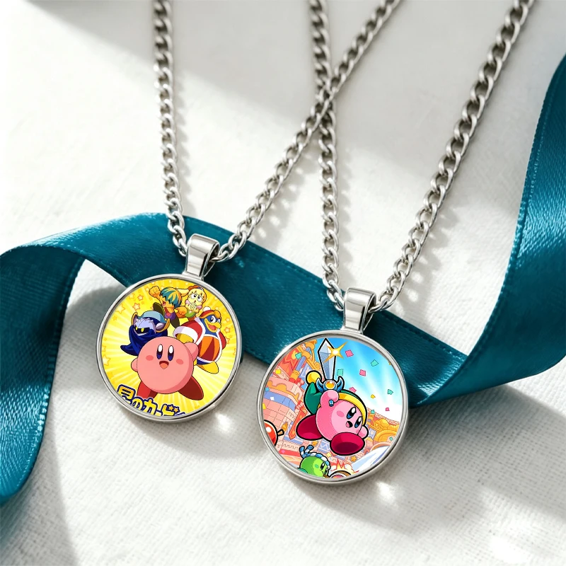 Collar con diseño de Kirby Time Stone para hombres y mujeres, collares de moda con estampado de dibujos animados de anime, collar atractivo para parejas, regalos de cumpleaños