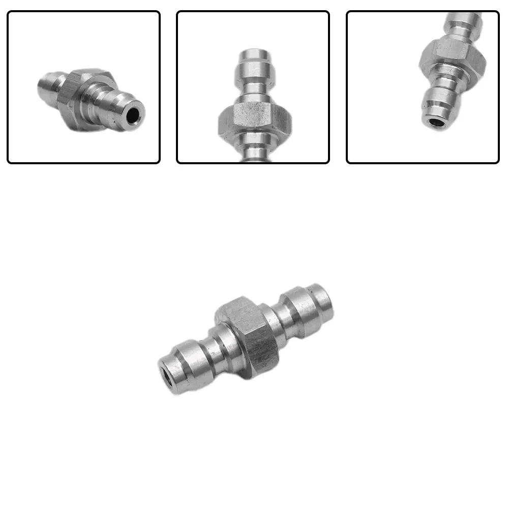 Stainless Steel  1PC 8mm Double Male Quick Connect Adapter 4500 PSI Dual Male Quick Connect Adaptor Foster Fitting