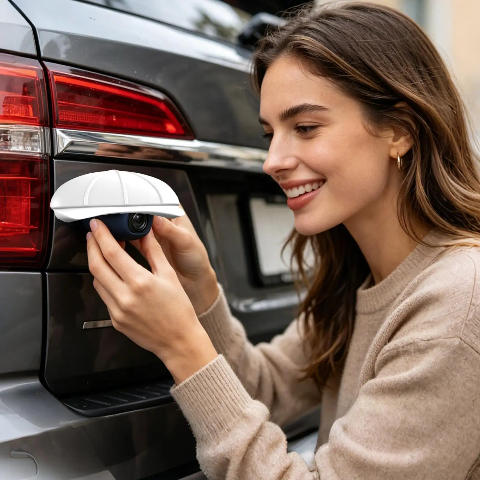 Backup Camera Rain Shield Hat Shape Reversing Lens Protector Sticker Car Camera Cover For Road Trip Daily Commute Rainy Day Long