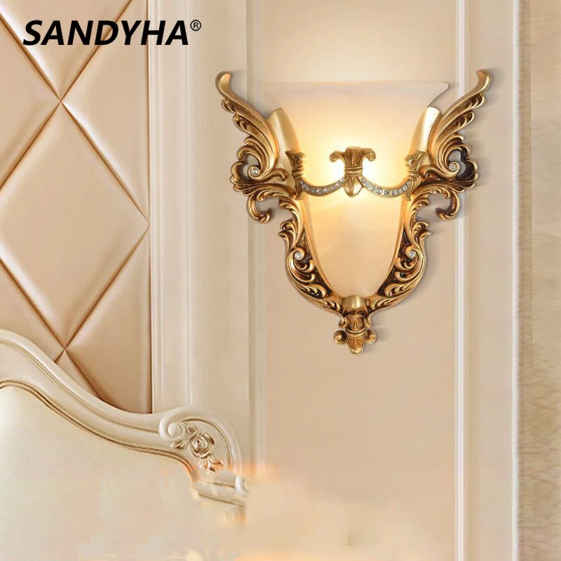 sandyha estilo europeu criativo anjo asa lampada de parede led quente retro suporte luz para quarto sala de jantar corredor decoracao 01