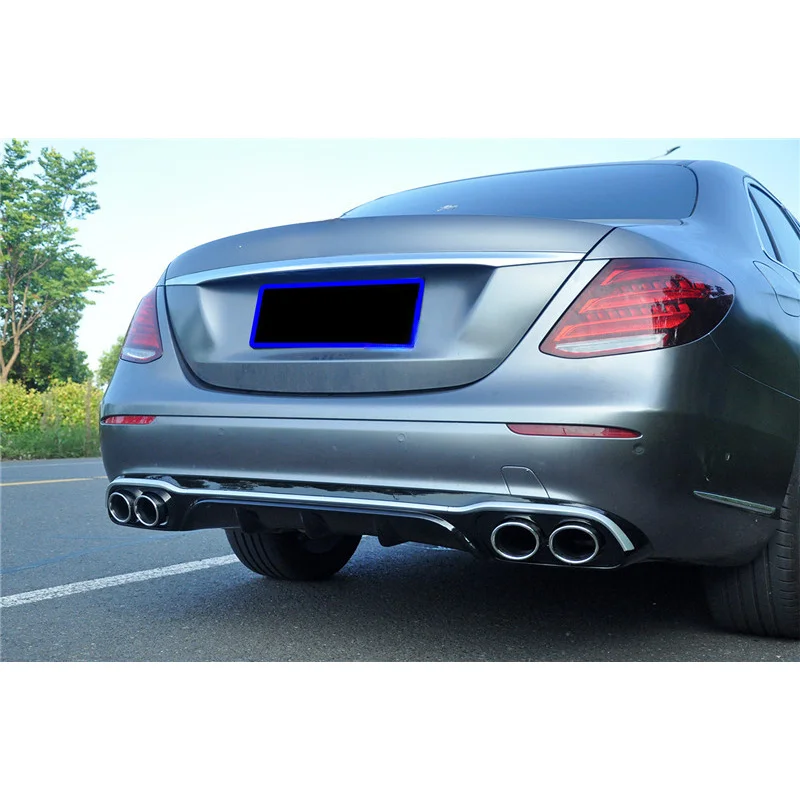 Aggressive Sport Style Rear Diffuser & Exhaust Tips E-Class W213 Sedan, Fit Base & Luxury Version Rear Bumper Mod Parts