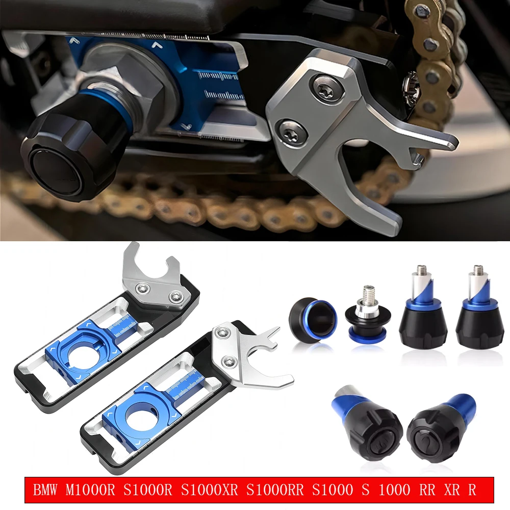 

Nouveau pour BMW M1000R S1000R S1000XR S1000RR S1000 S 1000 RR XR R moto CNC blocs d'essieu de roue arrière tendeurs de chaîne