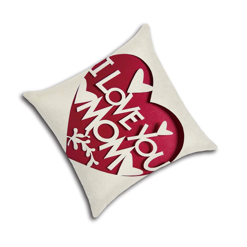 

I Love You Mom Pillow Case 45X45Cm Linen Cushion Cover For Sofa Bed Mother'S Day Gift Home Decoration Throw Pillow Case Cotton
