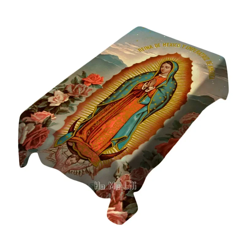 Virgen De Guadalupe Mother Mary Christian Catholic Religious Holy Art Image Tabletop Decoration Canvas Tablecloth Waterproof