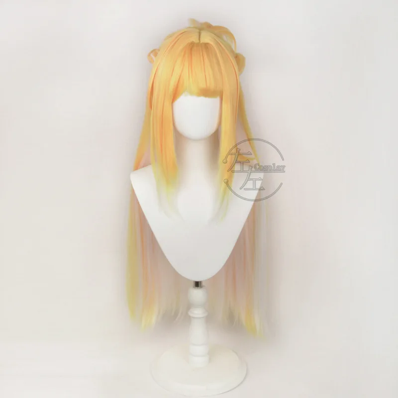Ju Fufu-Peluca de Cosplay Zenless Zone Zero para mujer, pelo largo liso naranja, accesorios de disfraz de escenario Comic-con, accesorios para fiesta de Halloween
