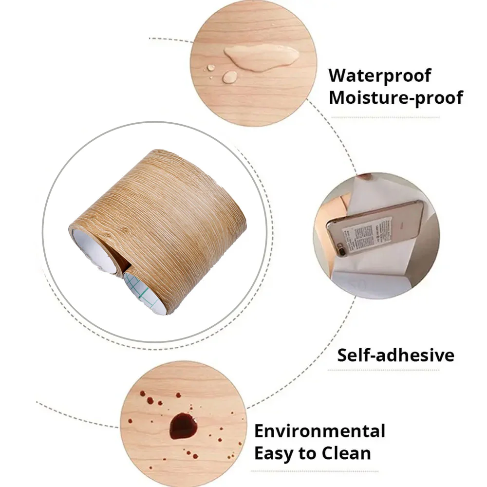1 롤 8cmx5m 자체 접착 테이프 나뭇결 방수 테이 - Xfasten Woodworking Tape 리뷰 및 가격