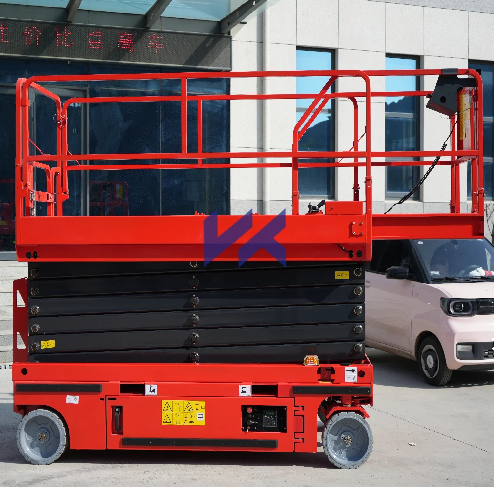 Foldable Electric Scaffolding Lift Platform 14m For Manufacturing Plant Scissor Lifting Platform