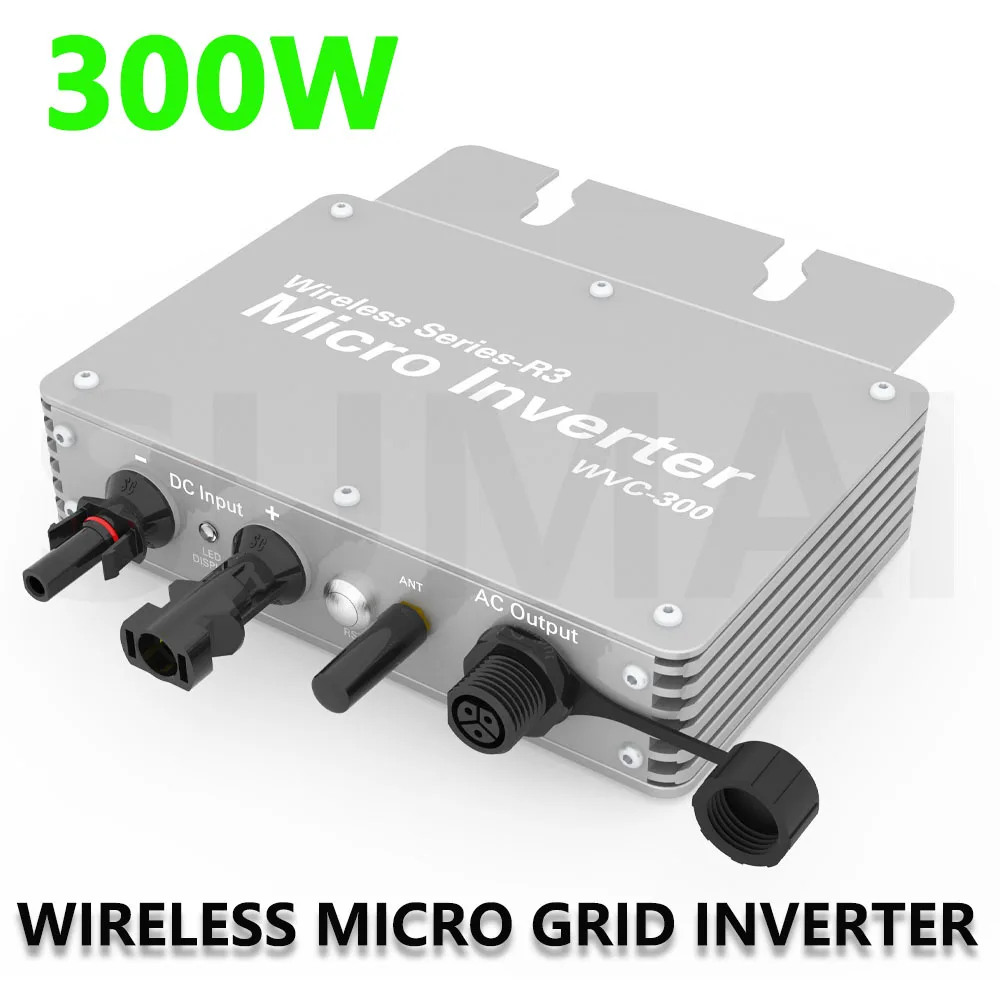 Micro Inverter 300W 350W WVC Solar Grid Tie Converter Wireless Series R3 DC22-60V to 120V/230V Auto Switch With Wifi Monitor