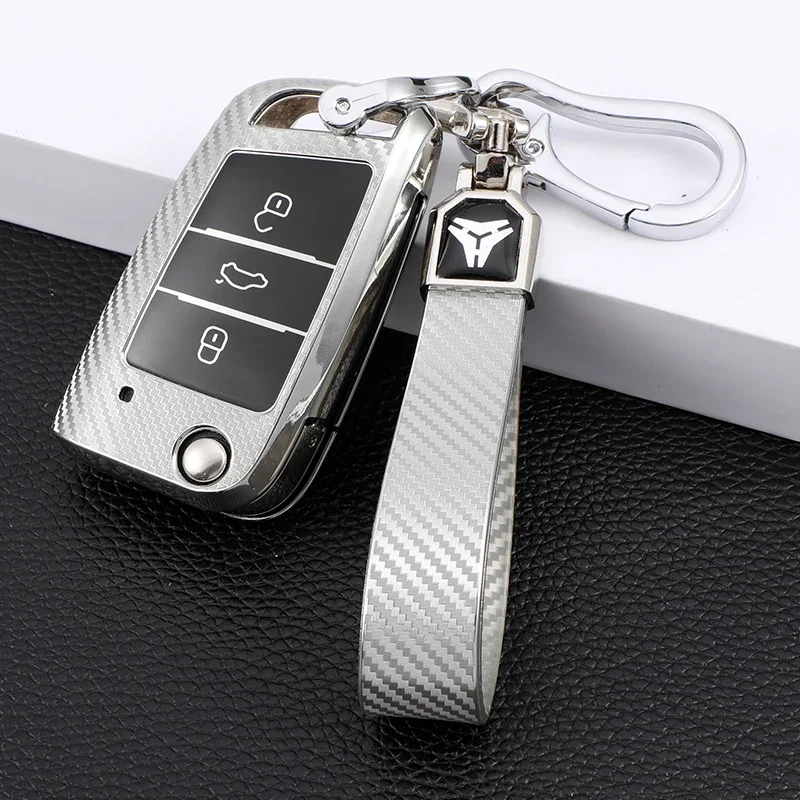 TPU Car Key Case Cover Holder Key Chain Ring for VW Volkswagen Tiguan Golf 7 Mk7 Polo for Skoda Kodiaq Rapid Octavia Protector