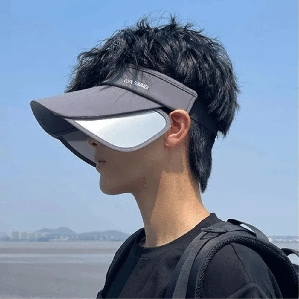 Breathable Sun Protection Hat Adjustable Lightweight Stretchable Brim Hat Polyester UV Protection Empty Top Sun Hat Sports view 2