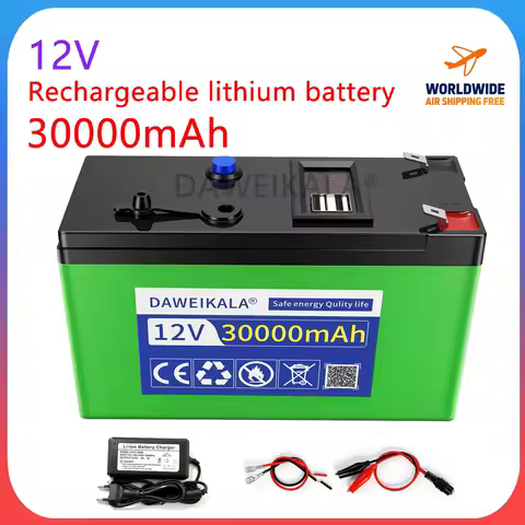 12V Battery 30Ah 18650 Rechargeable lithium battery pack for solar energy electric vehicle LED lights battery 12.6v 3A charger