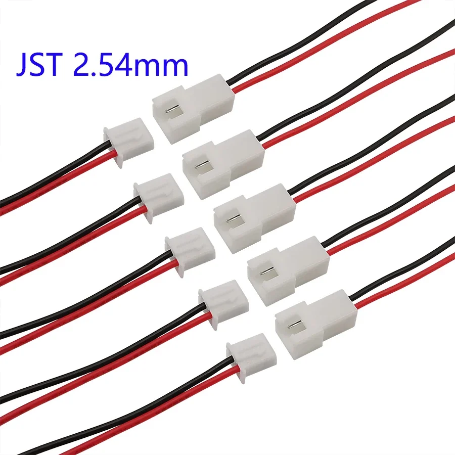 5Pairs Small Mini JST 1.25mm PH 2.0mm XH 2.54mm 2 Pin Male Female Plug Jack Connector Cable JST 1.25/2.0/2.54 2P Electronic Wire