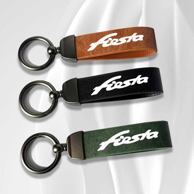 

Car fashion vintage leather key chain key chain pendant For Ford Fiesta ST MK8 2017-2023 2024 Accessories