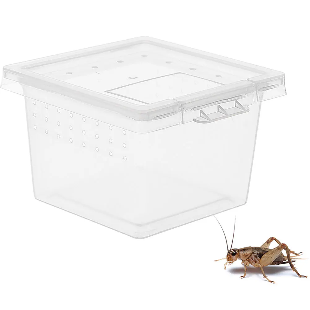 12Pcs Reptile Breeding Box Transparent Climbing Pet Container High Hardness Ventilated Terrarium for Small Animals Spiders