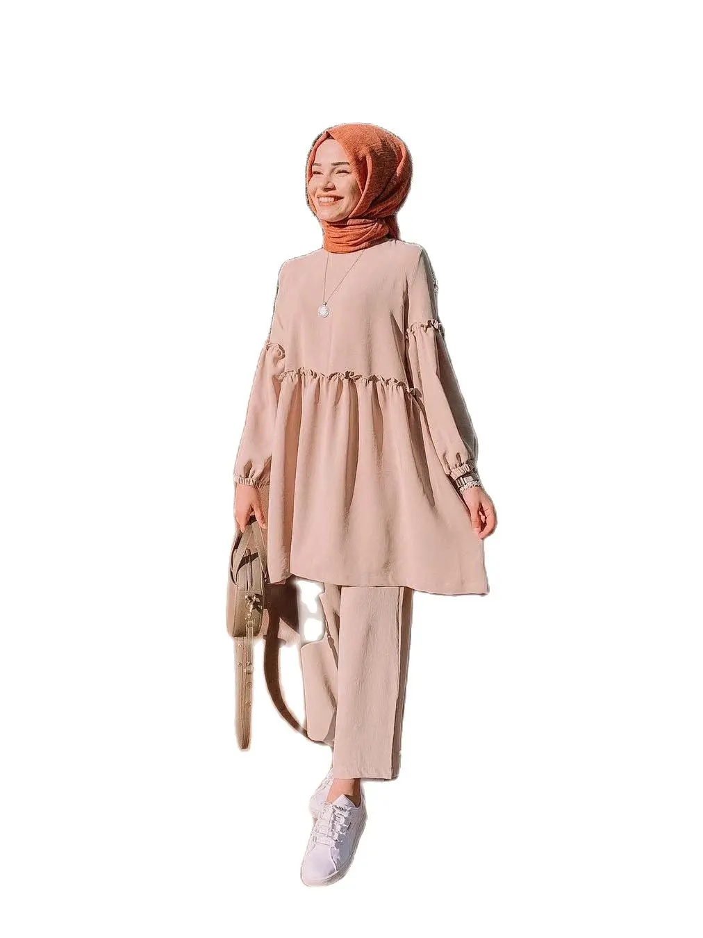 

New Muslim Suit Middle East And Southeast Asia Large Size Two-Piece Suit Elegant Loose Long Sleeves