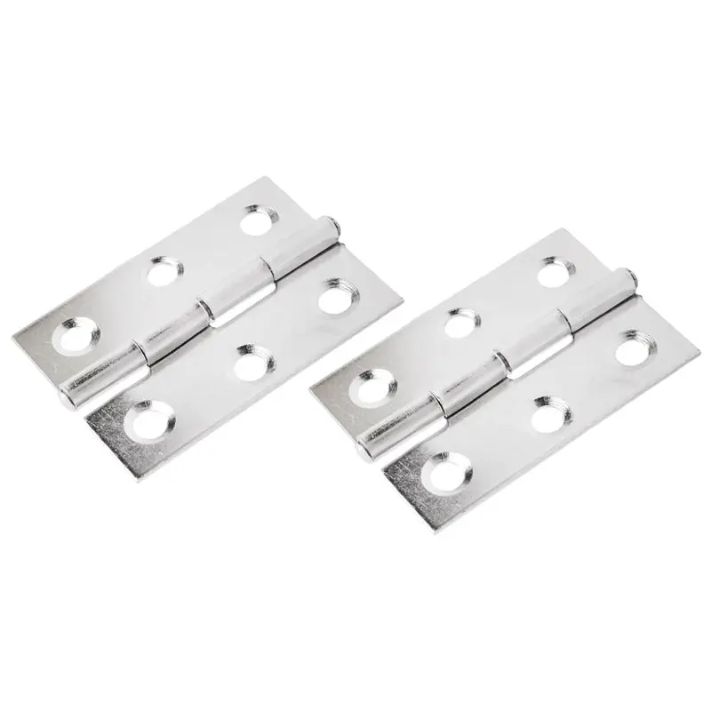 A55X-2Pcs Stainless Steel 2 Inch 4.4X3.1Cm Cabinet Door Hinges Hardware