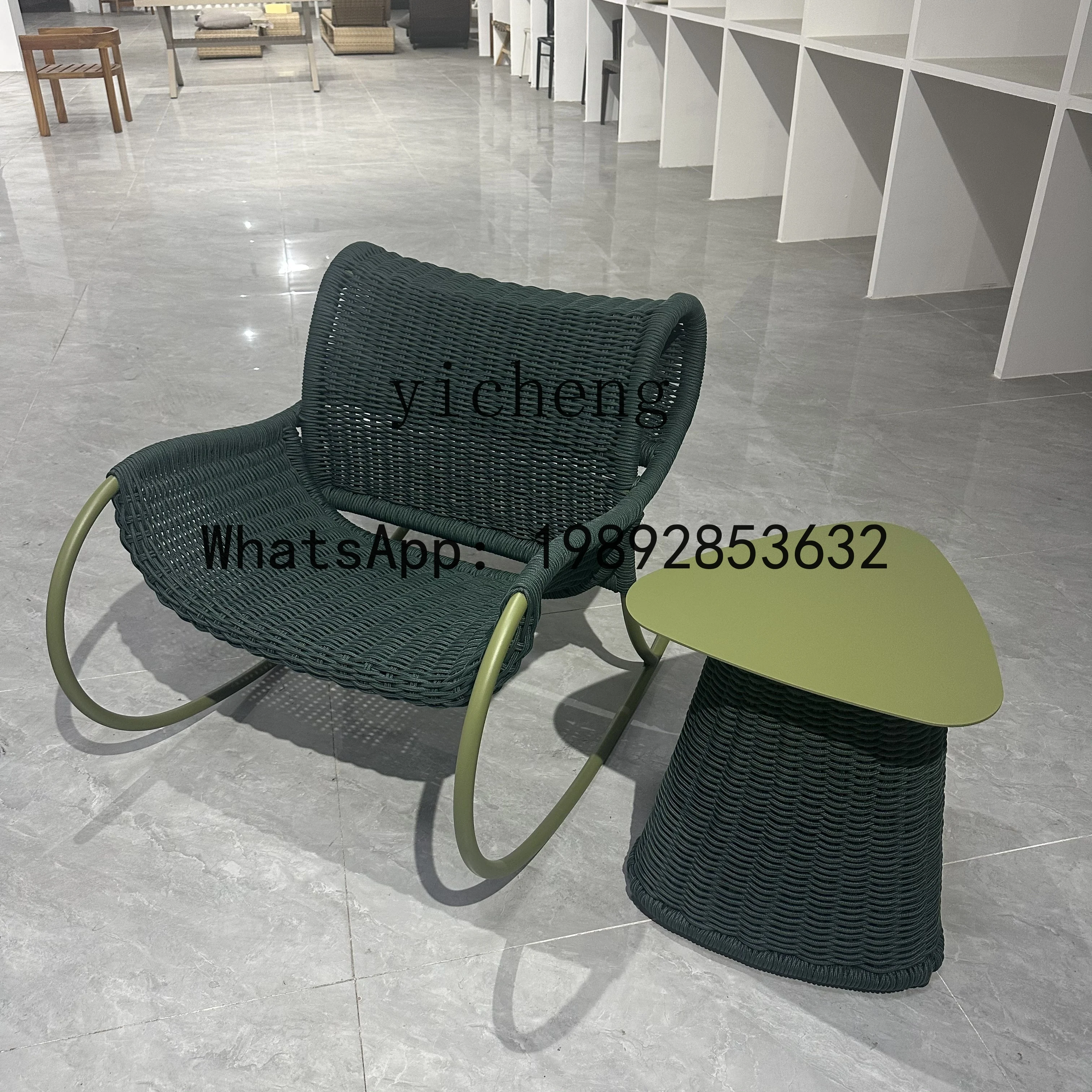 LYY شرفة كرسي الترفيه أريكة في الهواء الطلق الروطان الترفيه فناء شرفة كرسي متأرجح طاولة حديقة مقاوم للماء الشمس