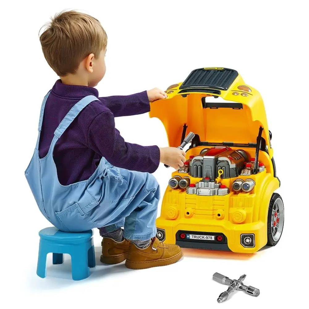 

Kids Mechanic Car Repair Set with Removable Parts Educational Engine Toy Yellow
