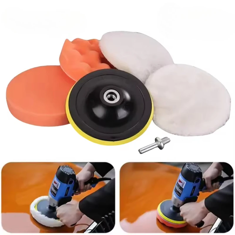 

80/100/125/150/180mm Car Polishing Disc Sponge Pad Kit, Car Beauty Scratch Removal Polishing Waxing Sponge Polishing Pad