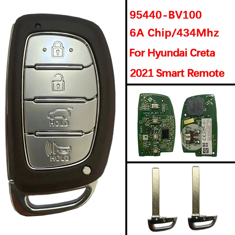 

CN020170 Original 4 Buttons Smart Remote Key Fob 433MHz 95440-BV100 6A Chip For Hyundai Creta 2021