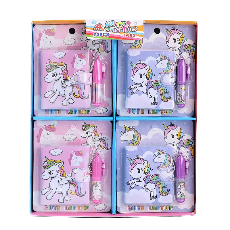 Kawaii Unicorn Set 1 Notebook+1 Ballpoint Pen Writing Diary Book Kids Gift Stationery Student Rewarding School Office Supply