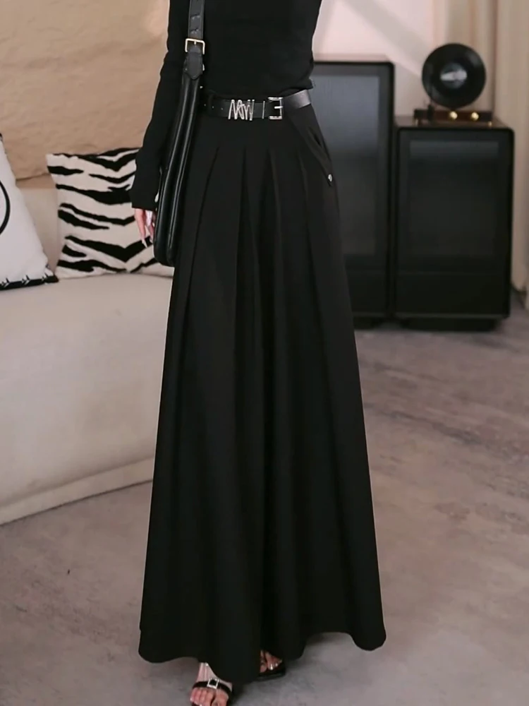 

Модная плиссированная юбка с высокой талией и поясом для женщин, новинка ранней осени, корейский стиль