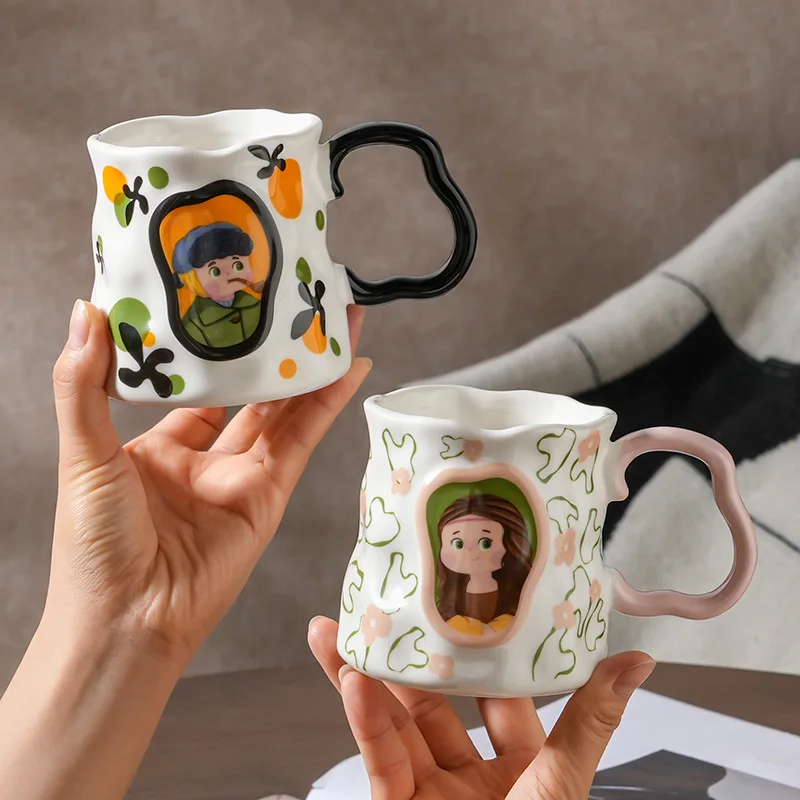 

Vintage Ceramic Mug High Value Creative Coffee Cup for Milk Breakfast Retro Style