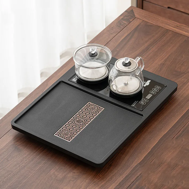 

Portable Chinese Tea Ceremony Accessories Home Office Desk Chinese Decorative Square Tray small Gong Fu Plateau Repas furniture